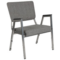 Flash Furniture XU-DG-60443-670-2-GY-GG HERCULES Series 1500 lb. Rated Gray Antimicrobial Fabric Bariatric Medical Reception Arm Chair with 3/4 Panel Back